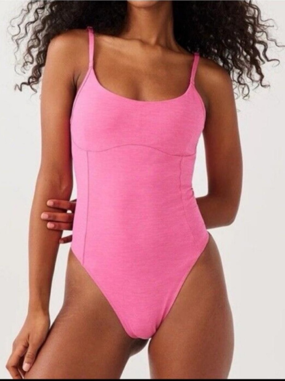 Outdoor Voices Move Free Pink Slim-Strap Bodysuit/Leotard Size M